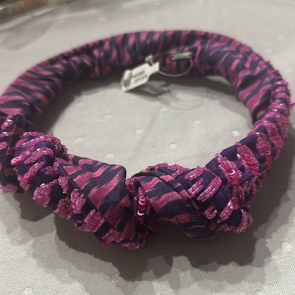 Anthropologie x Deepa by Deepa Gurnani 
Pink and Purple Striped Headband - Picture 2 of 6